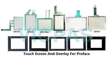 For Proface GP series touch screen and overlay with membrane keypad, lcd display, plastic case