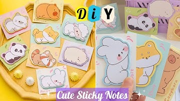DIY Cute Animal Sticky Notes Without Double Side Tape _ How to Make Cute Sticky Notes At Home