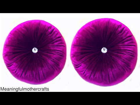 Glamorous round cushion in ♛rich velvet♛ ,DIY Super easy pumpkin cushion