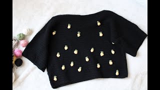 How to crochet the Pineapple Zara  cropped top