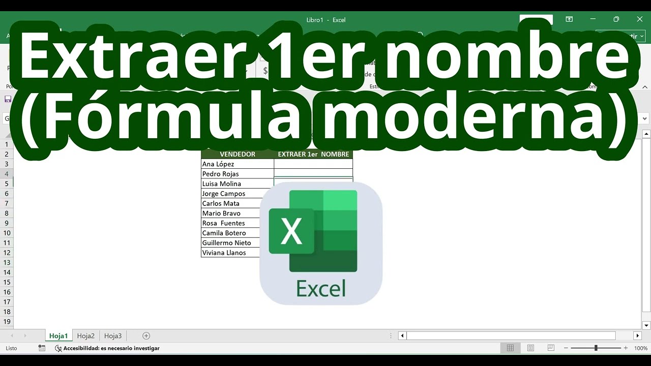 EXTRAER 1er NOMBRE - CURSO EXCEL