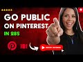 How to MAKE Your PINTEREST ACCOUNT Public in 28S