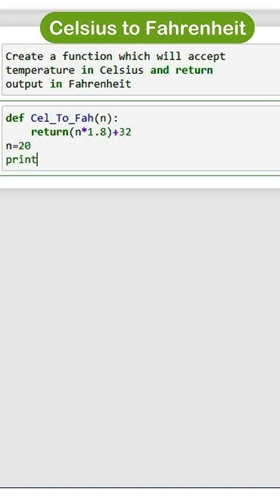 Celsius to Fahrenheit | converter in python | python programming ...