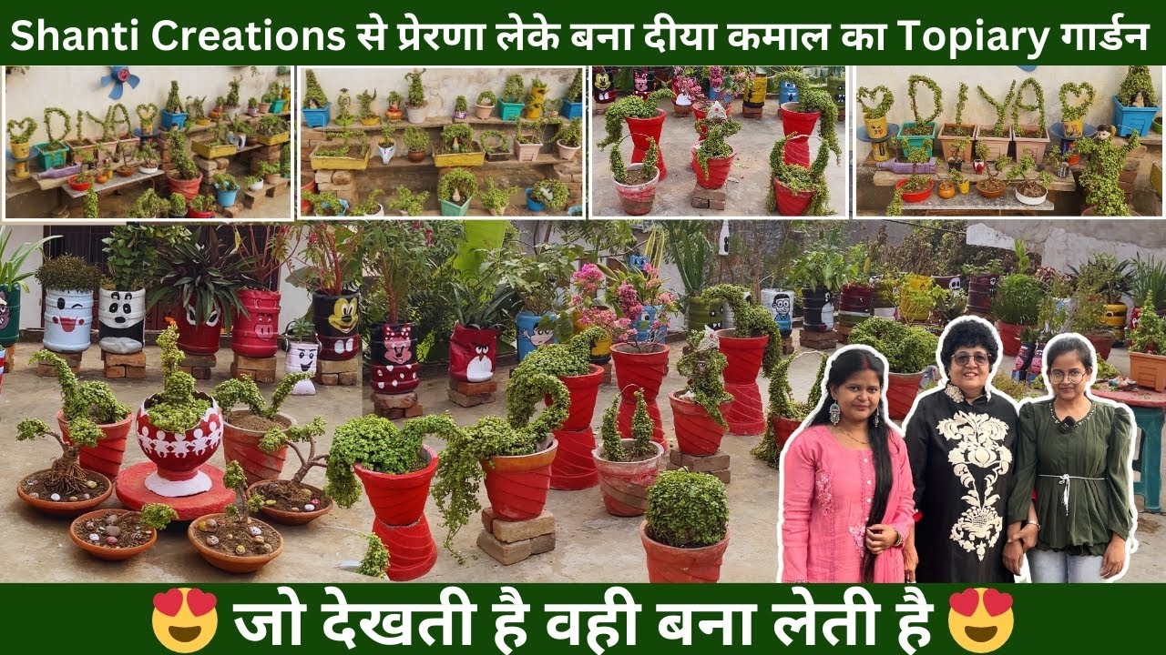 Shanti Creations से प्रेरणा लेके बना दीया कमाल का Topiary गार्डन😍जो देखती है वही बना लेती है