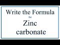 Zinc and Carbonate Compounds
