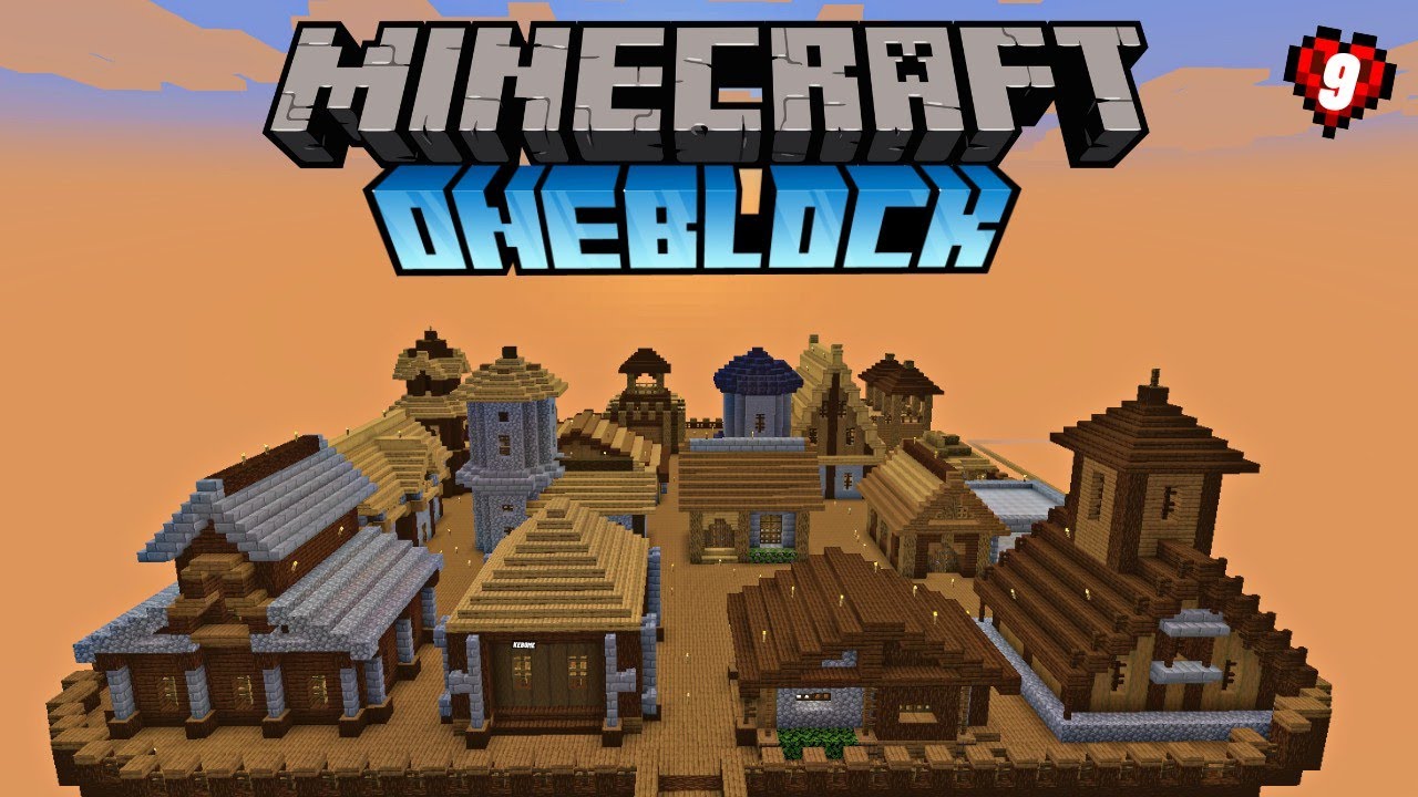 I Transformed a Village In Minecraft Hardcore OneBlock #9 - YouTube