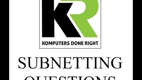 Video 1 Intro to IPv4 Subnetting