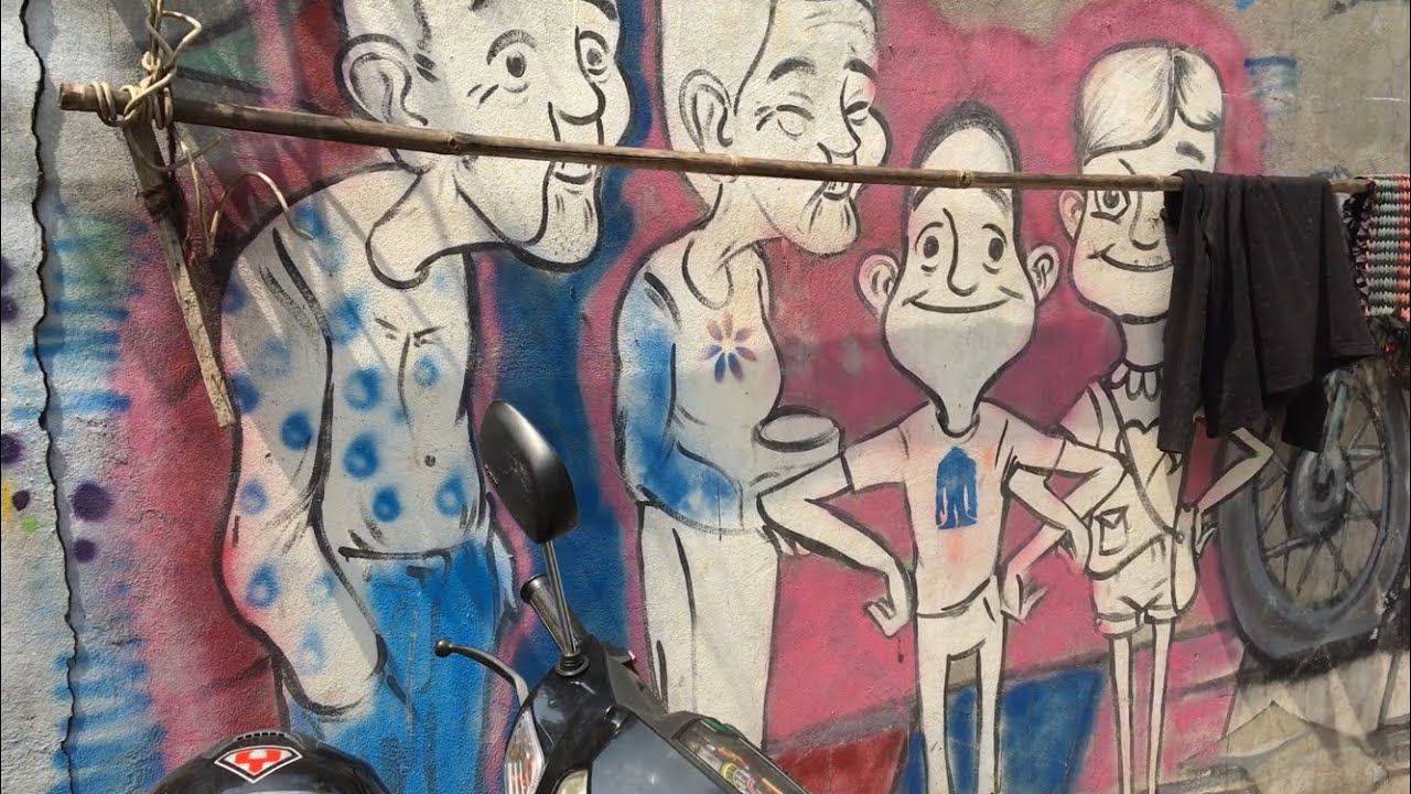 Colorful and vibrant street art on St. 93 in Phnom Penh, Cambodia