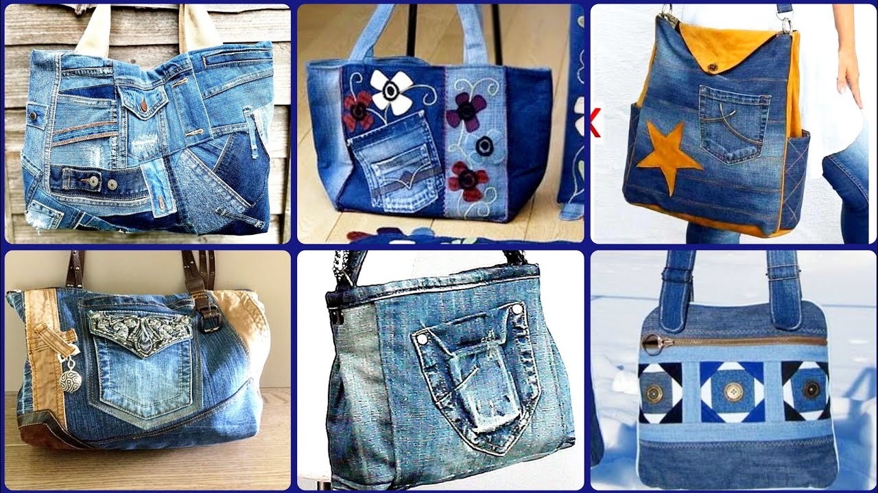 Most Beautiful Denim Handmade Recycled Tote Bags ideas 2023 - YouTube