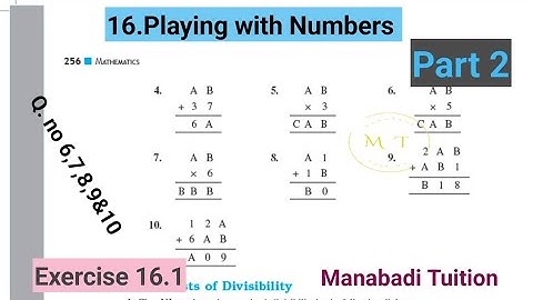 8th class  maths| Chapter 16|Playing with numbers |💁Exercise 16.1 | Q.no 6,7,8,9&10| part 2|CBSE|