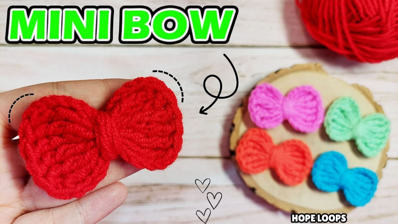 Easy Crochet Mini Bow Tutorial | DIY Cute Bow for Beginners🎀 - YouTube