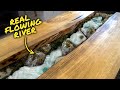 I built a river table with a real river in it