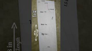 34 size kurti measurements for Beginners#kurti#simple#measurement#beginners#stitching#tailor#short