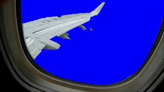 Футаж Вид Из Окна Самолёта Хромакей На Синем Фоне