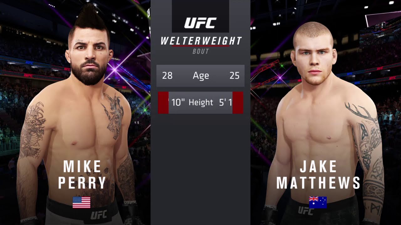 EA SPORTS UFC 4 Mike Perry vs Jake Matthews Full Fight