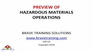 FIRST RESPONDER HAZMAT OPERATIONS POWERPOINT TRAINING PRESENTATION