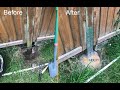 How to fix a leaning fence with steel angles - without replacing the fence post