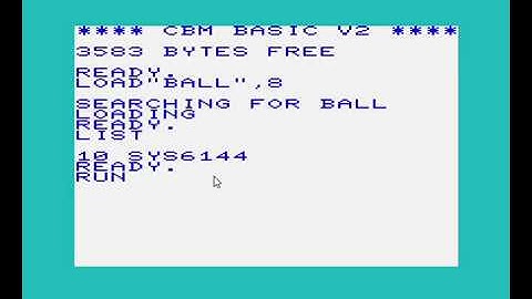 Bouncy ball program for the VIC-20!
