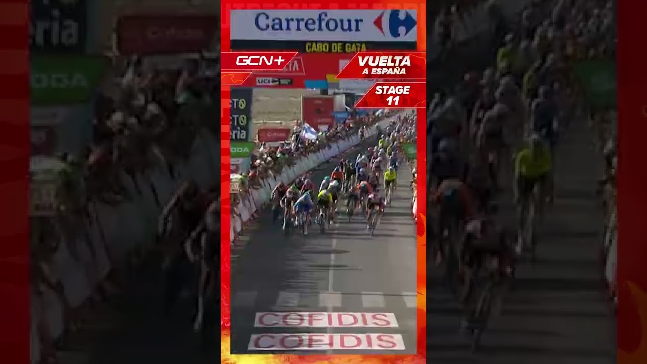 Exciting Sprint Finish On Stage 11 Of La Vuelta 2022 #shorts GCN