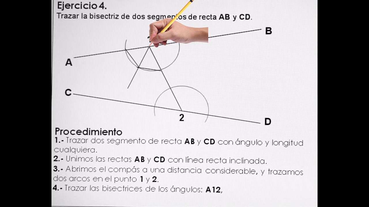 Bisectriz de dos líneas rectas AB y CD - YouTube