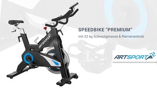 Speedbike Premium mit 22 kg Schwungmasse & Riemenantrieb ARTSPORT - YouTube