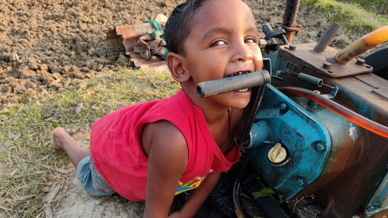 Three Strong Boys Started 23 Years Old J. D China Machine. Around Skills..