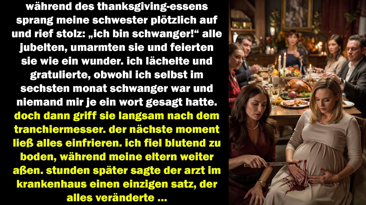 meine schwester verkündete ihre schwangerschaft beim thanksgiving dann griff sie zum messer und...