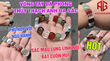 Vòng Tay Đá Phong Thủy Thạch Anh Đa Sắc - Đẳng Cấp Quý Phái - Tinh Tế Sang Trọng - Bổng Đá Quý