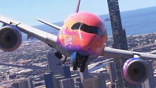 MSFS2024: A350-1000 in "GTA VI" Livery Flying Near the Burj Khalifa [4K] screenshot 5