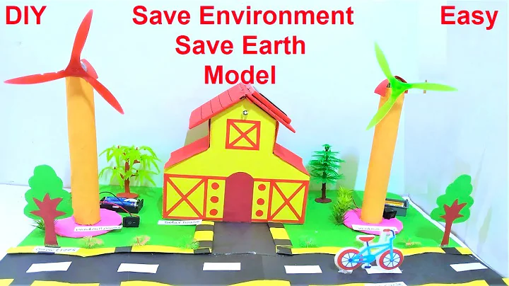 save earth working model project (save environment with solar power, windmill power,cycling, trees)