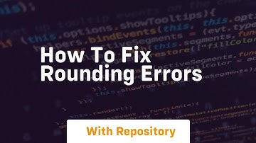 how to fix rounding errors