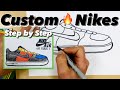 How to Draw NIKE Air Force 1 - Easy Custom SHOES for Kids #shoes #nike #mrschuetteart