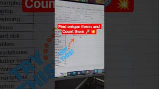 ✅Unique and Countif function Trick ✨🚀 #excel #exceltricks #exceltutorial #excelformula #shorts