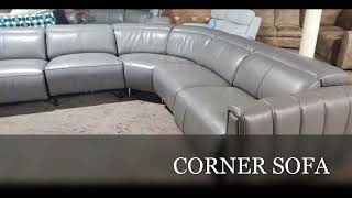SOFOLOGY VITA CLOUD GREY LEATHER CORNER SOFA ELECTRIC RECLINER HEADRESTS GRAY SOFOLOGY VITA CLOUD GREY LEATHER CORNER SOFA ELECTRIC RECLINER HEADRESTS GRAY