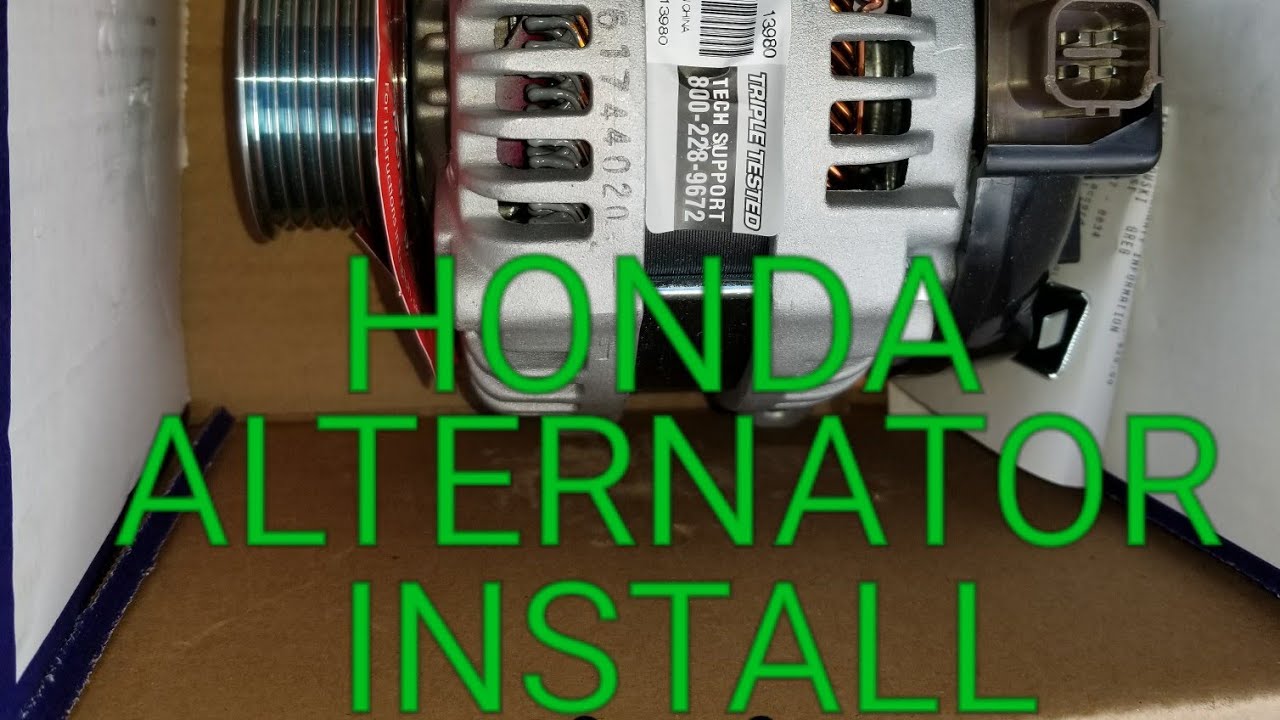 04-08 honda accord alternator install - YouTube