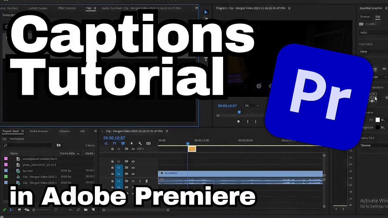 How to Add Captions in Adobe Premiere Pro CC | Adobe Tutorial - YouTube