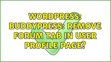 Wordpress: Buddypress: remove forum tab in user profile page?