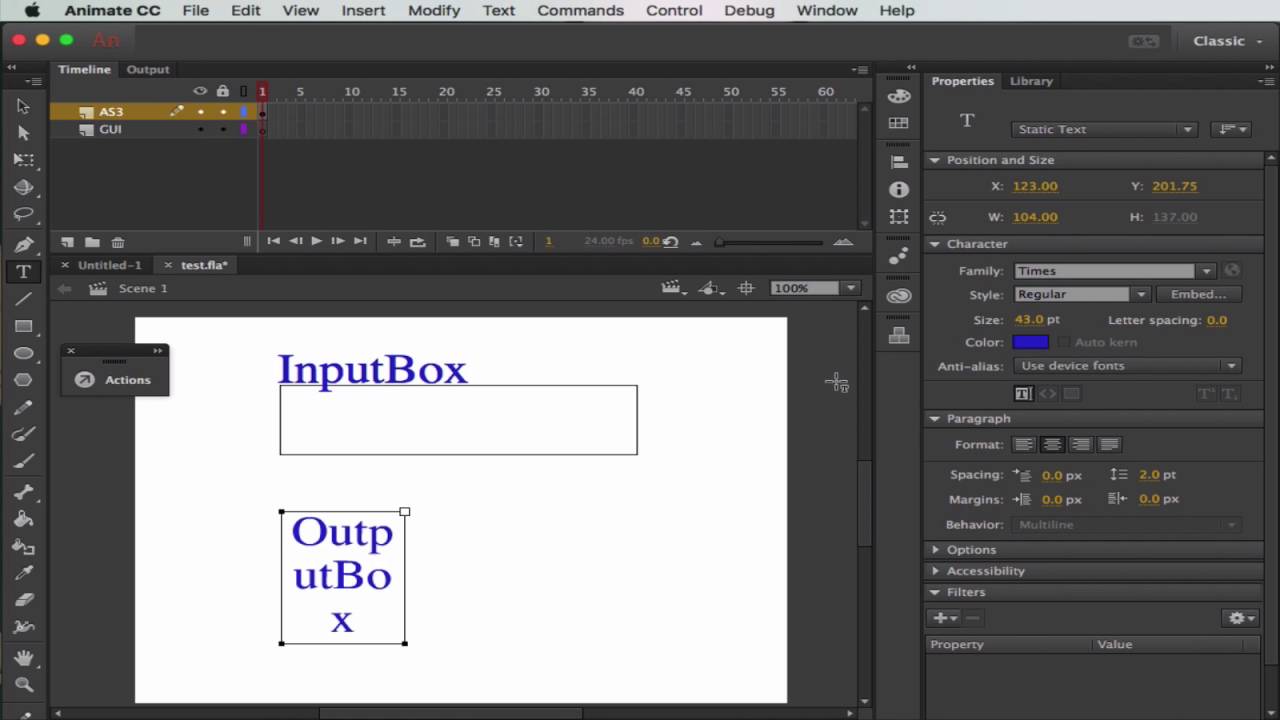 Developing the GUI with Text Boxes Adobe Animate and Action Script 3 -  YouTube