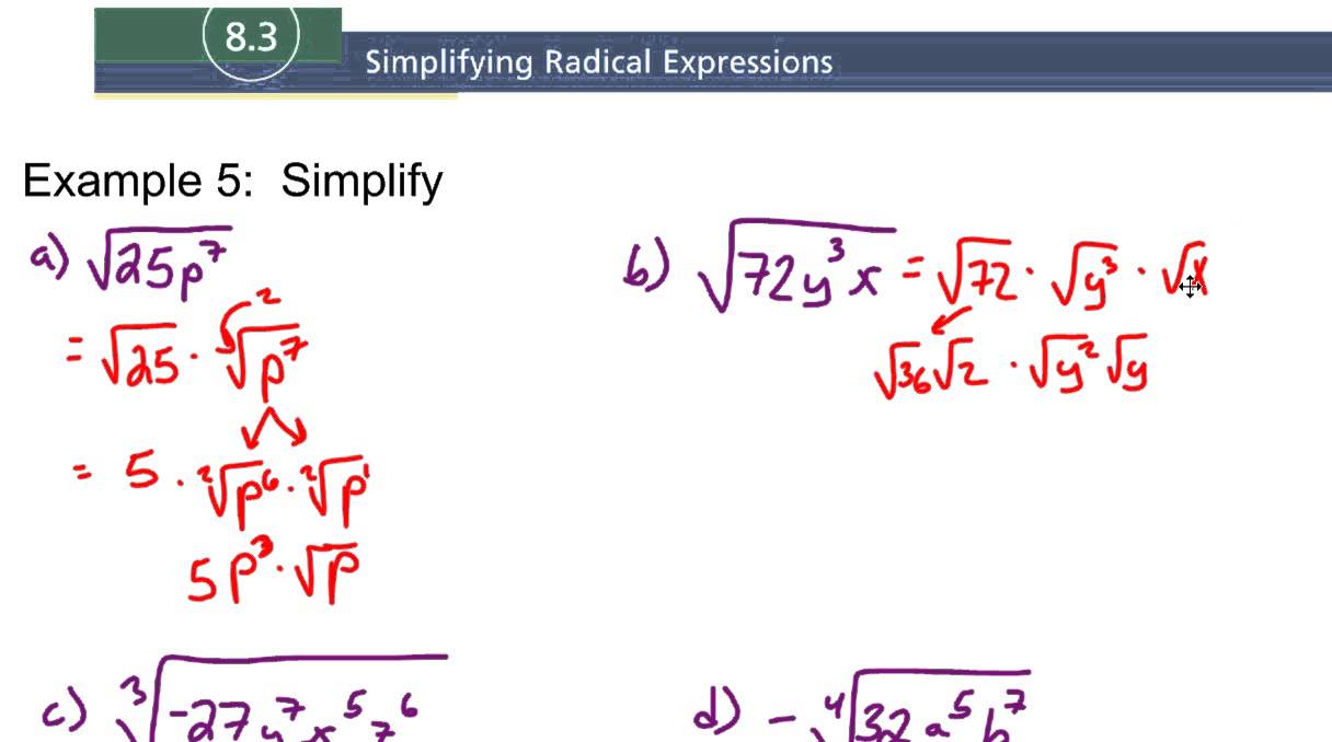 11.11 Example 11 Simplifying Radicals Involving Variables In Simplifying Radicals With Variables Worksheet