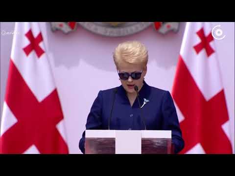 'დიდება საქართველოს!'   დალია გრიბაუსკაიტემ საქართველოს მოსახლეობას დამოუკიდებლობის დღე ქართულ ენაზე