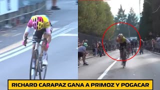 Ultimos 10 km Batalla de Richard Carapaz le gana a Primoz y a Pogacar 🇮🇹 Tre Valli Varesine 2023