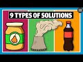 9 types de solutions  chimie