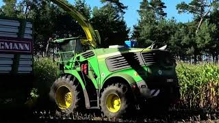 Maishäckseln 2023 mit einem Wolf im Schafpelz (John Deere 9700i Häcksler mit Kemper 490Plus Vorsatz