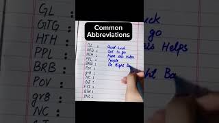 Common Abbreviations#Creative #Youtubeshorts #Art #Satisfying