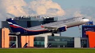 Ранний взлет с разбега Airbus А320 SVO Шереметьево В