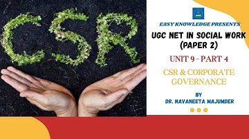 LEARN UNIT 9: Part 4: CSR & Corporate Governance : Weekly LIVE Session on UGC NET Social Work