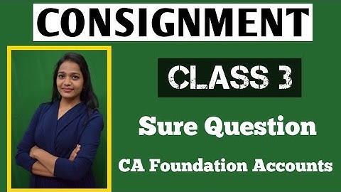 Accounts : Consignment