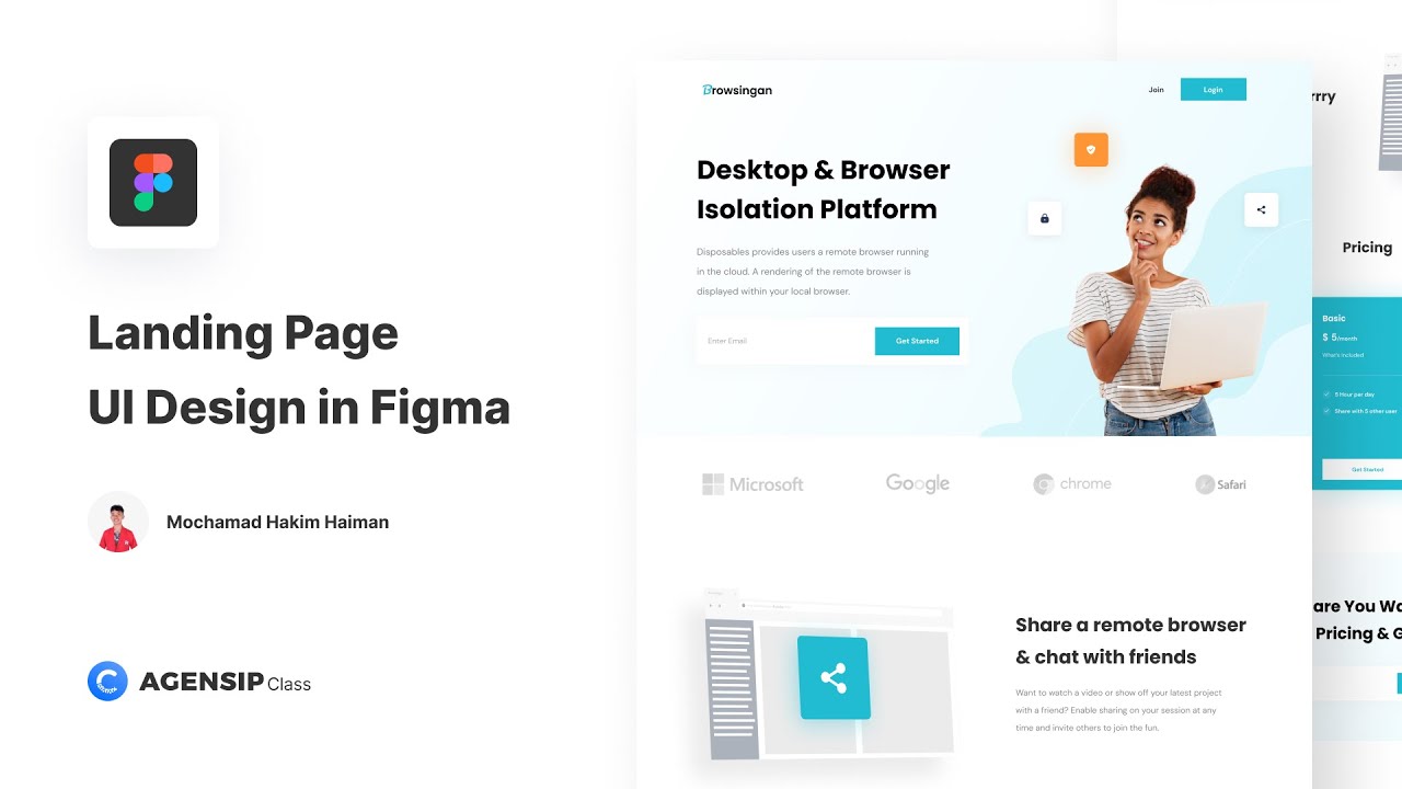 Figma Speed Art - Browsingan Landing Page UI Design - YouTube