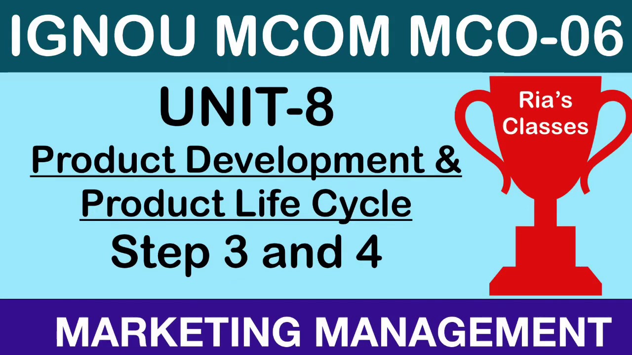 Part 4 IGNOU MCOM 2nd year| UNIT 8| Product Development & Life Cycle |MARKETING MANAGEMENT MCO 06