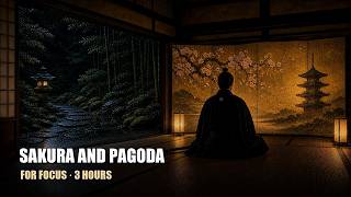 Pagoda Screen Rain 🌧️ Japanese Rain Sounds for Focus | 3 Hours screenshot 4